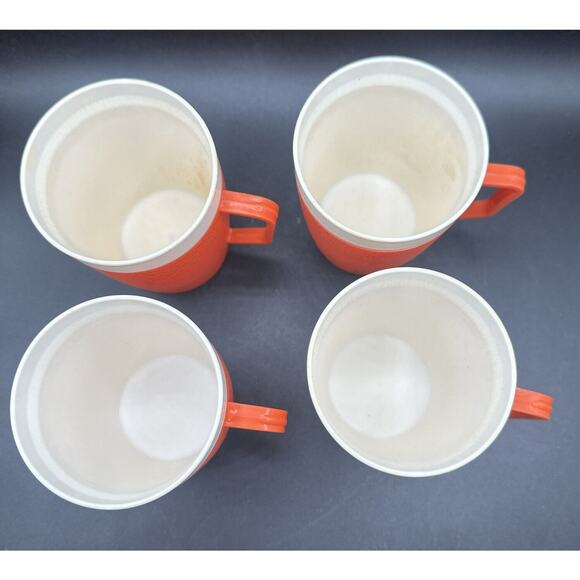 4 MCM Burnt Orange Vintage 60s' Arnoldware Thermo-mugs Camping Cups Glamping 3O - Picture 6 of 10
